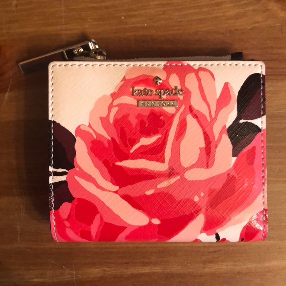 Kate spade floral rose wallet